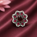 Maharani Jewels Oxidised Pota Stone Statement Ring