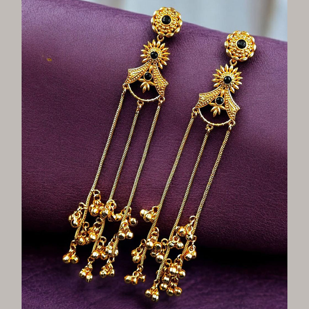 Maharani Jewels Regal Pota Stone And Pearl Ethnic Kashmiri Dangler Earrings