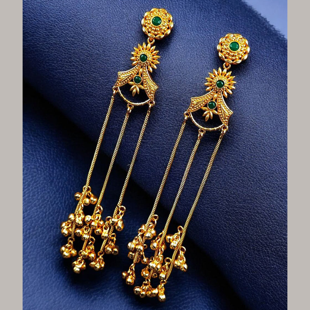 Maharani Jewels Regal Pota Stone And Pearl Ethnic Kashmiri Dangler Earrings