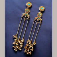 Maharani Jewels Regal Pota Stone And Pearl Ethnic Kashmiri Dangler Earrings