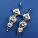 Maharani Jewels Inspired Oxidised Plated Pota Stone Dangler Earrings