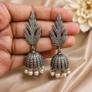 Maharani Jewels Inspired Oxidised Plated Pearl Jhumki Earrings