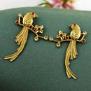 Maharani Jewels Peacock Bird Design Floral Dangler Earrings for Women