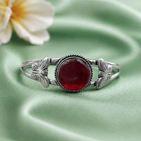 Maharani Jewels Oxidised Plated Pota Stone Openable Kada
