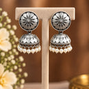 Maharani Jewels Inspired Oxidised Plated Pearl Jhumki Earrings