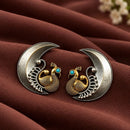Maharani Jewels Inspired Oxidised Plated Pota Stone Peacock Dangler Earrings