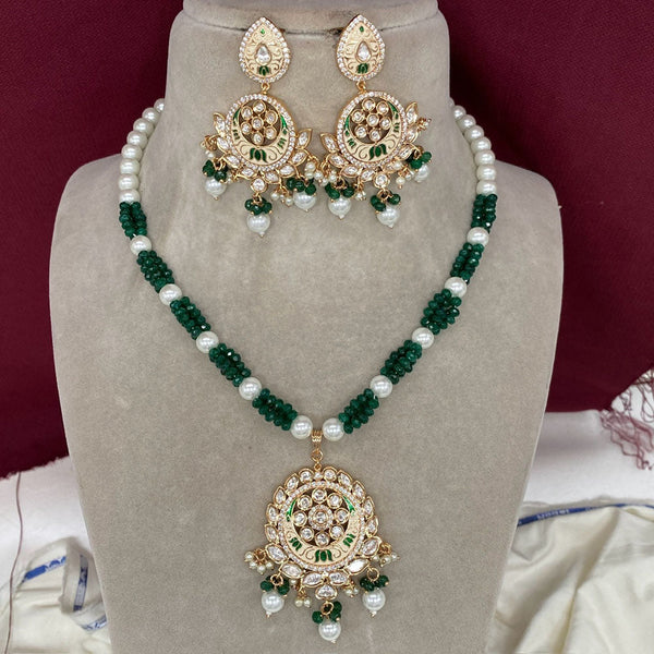 Prime Kundan Jewellery Gold Plated Polki Kundan And Pearls Necklace Set