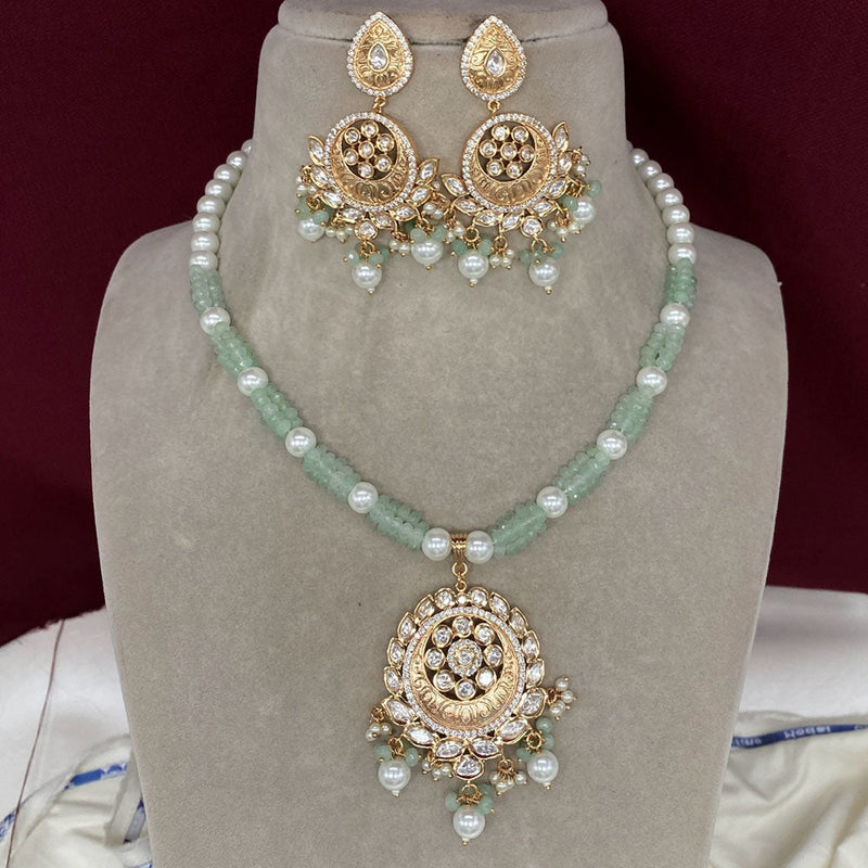 Royal Kundan Jewellery Gold Plated Polki Kundan And Pearls Necklace Set