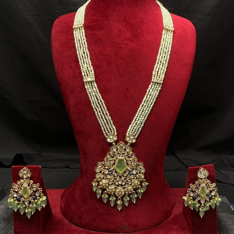 Royal Kundan Jewellery Gold Plated  Kundan And Beads Necklace Set