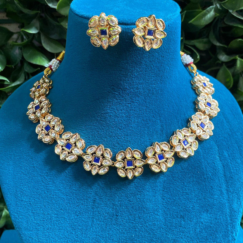 Royal Kundan Jewellery Gold Plated Polki Kundan Necklace Set