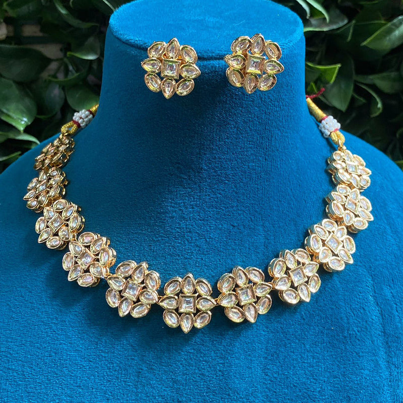 Royal Kundan Jewellery Gold Plated Polki Kundan Necklace Set