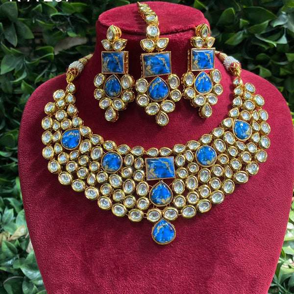 Prime Kundan Jewellery Gold Plated Polki Kundan Necklace Set