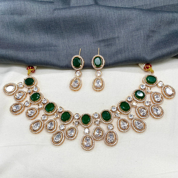 Prime Kundan Jewellery Gold Plated Polki Kundan Necklace Set