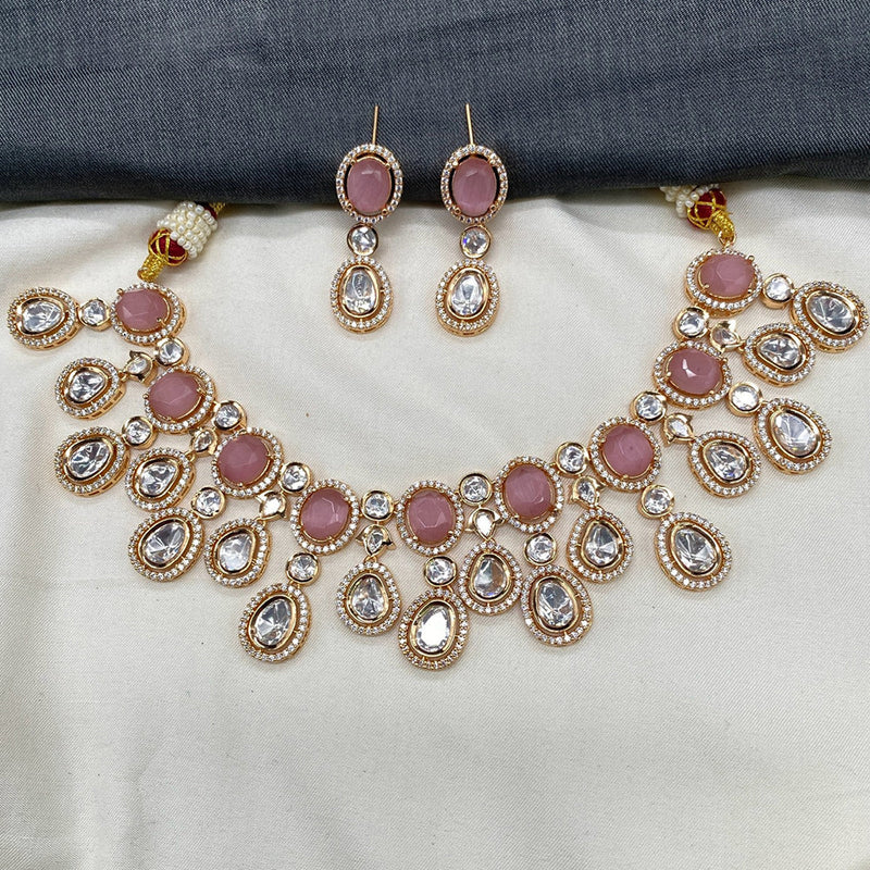 Prime Kundan Jewellery Gold Plated Polki Kundan Necklace Set