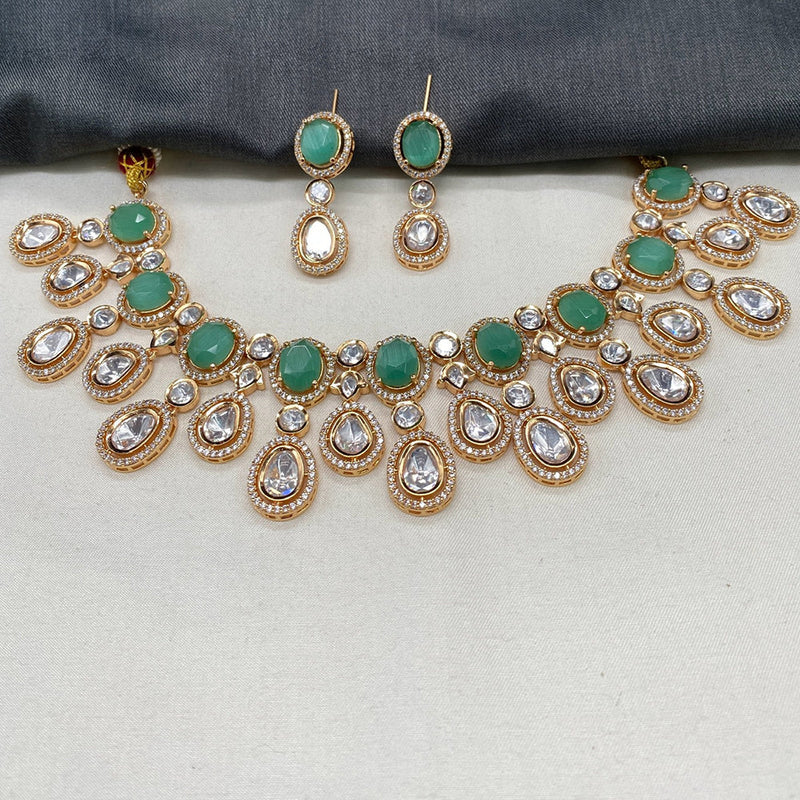 Prime Kundan Jewellery Gold Plated Polki Kundan Necklace Set