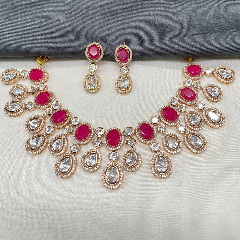 Prime Kundan Jewellery Gold Plated Polki Kundan Necklace Set