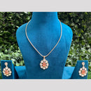Royal Kundan Jewellery Gold Plated Polki Kundan Stone Chain Pendent Set