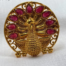 Royal Kundan Jewellery Gold Plated Crystal Stone Peacock Finger Ring