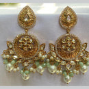 Royal Kundan Jewellery Gold Plated Crystal Stone And Beads Dangler Earrings