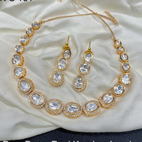 Royal Kundan Jewellery Gold Plated Polki Kundan Necklace Set