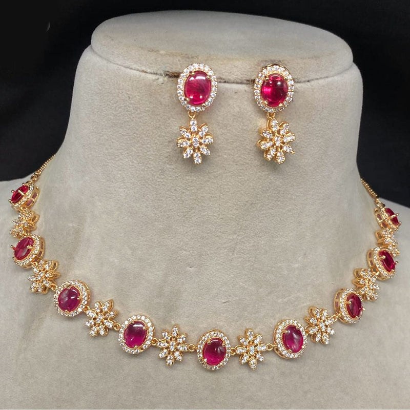 Royal Kundan Jewellery Gold Plated Austrain Stone Necklace Set