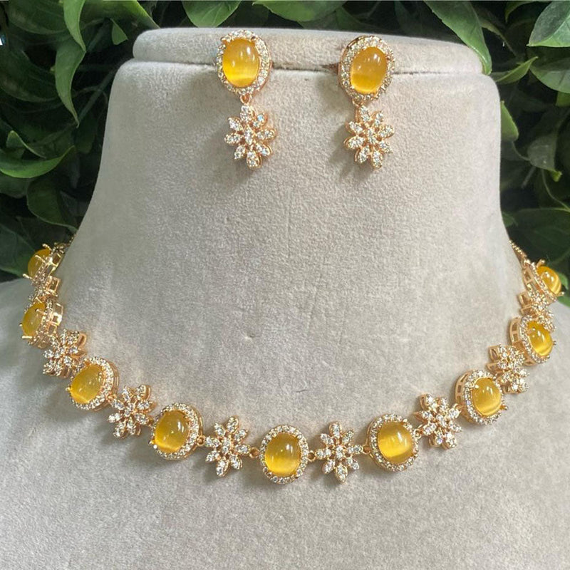 Royal Kundan Jewellery Gold Plated Austrain Stone Necklace Set