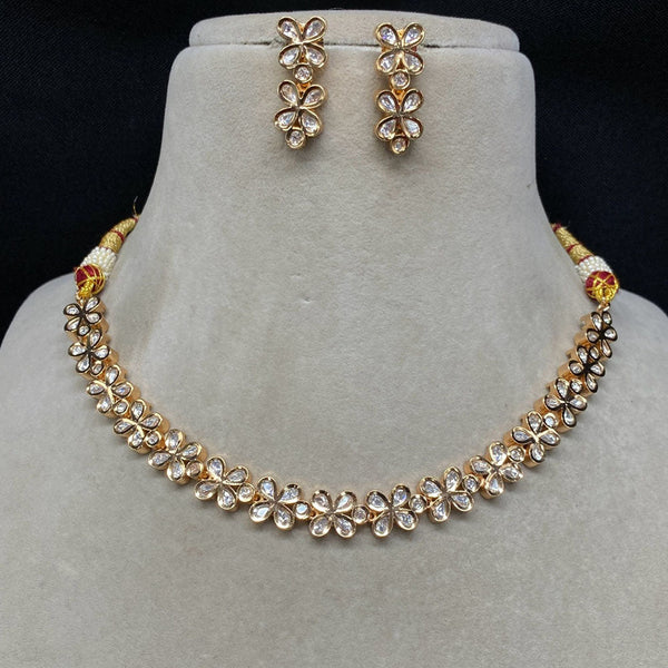 Royal Kundan Jewellery Gold Plated Polki Kundan Necklace Set