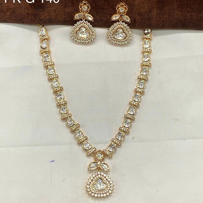 Royal Kundan Jewellery Gold Plated Polki Kundan Necklace Set