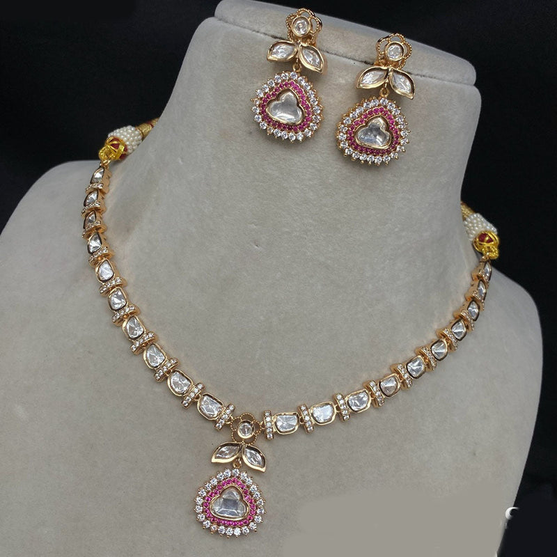 Royal Kundan Jewellery Gold Plated Polki Kundan Necklace Set