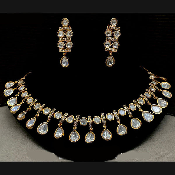 Prime Kundan Jewellery Gold Plated Polki Kundan Necklace Set