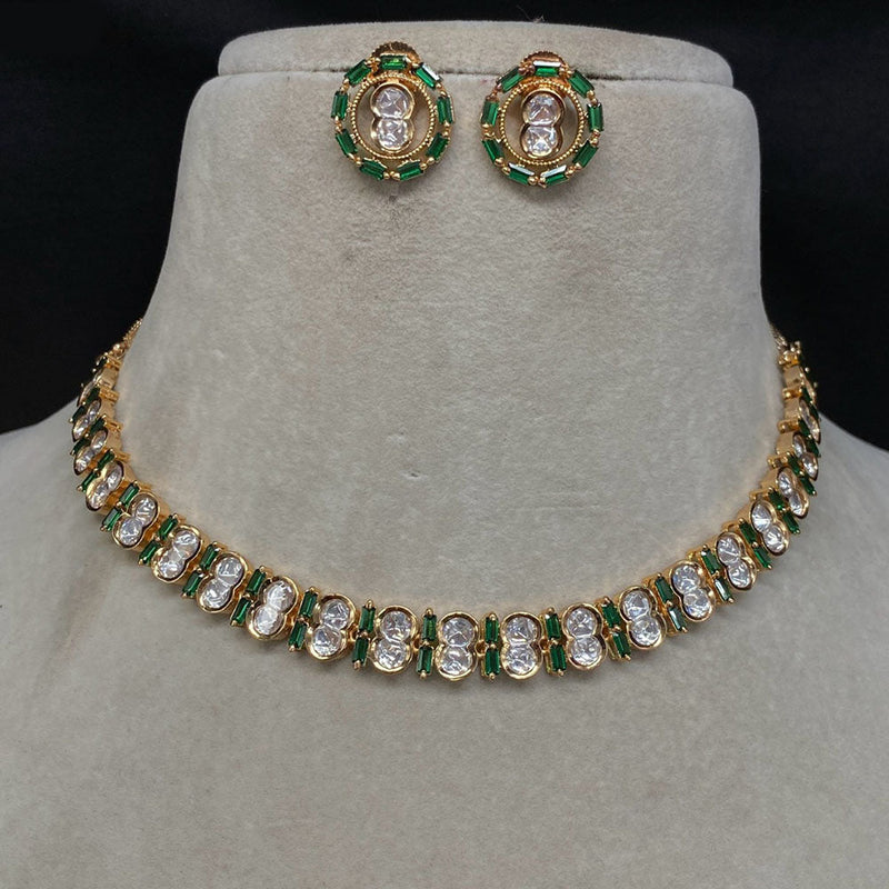 Royal Kundan Jewellery Gold Plated Polki Kundan Necklace Set