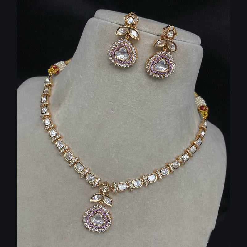 Royal Kundan Jewellery Gold Plated Polki Kundan Necklace Set