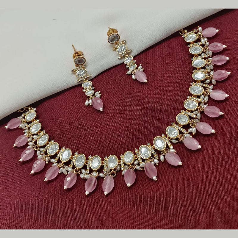 Royal Kundan Jewellery Gold Plated Polki Kundan Necklace Set