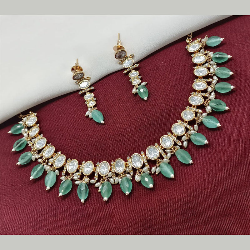 Royal Kundan Jewellery Gold Plated Polki Kundan Necklace Set