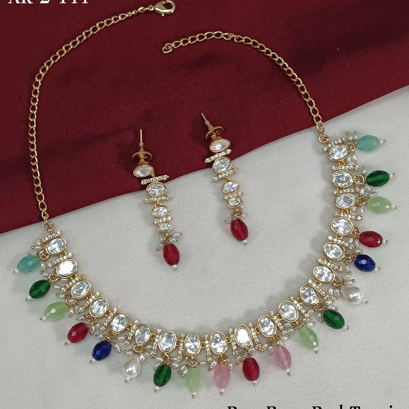 Royal Kundan Jewellery Gold Plated Polki Kundan Necklace Set