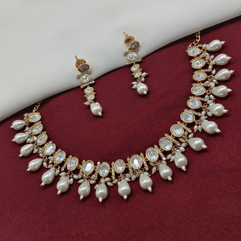 Royal Kundan Jewellery Gold Plated Polki Kundan Necklace Set