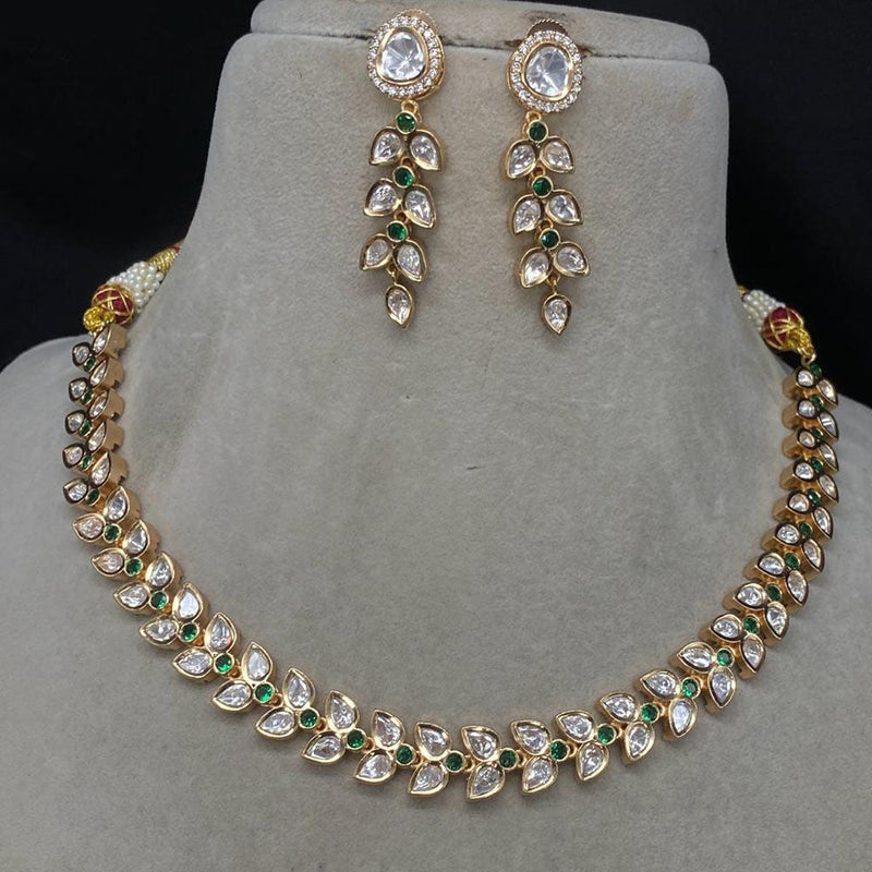 Royal Kundan Jewellery Gold Plated Polki Kundan Necklace Set