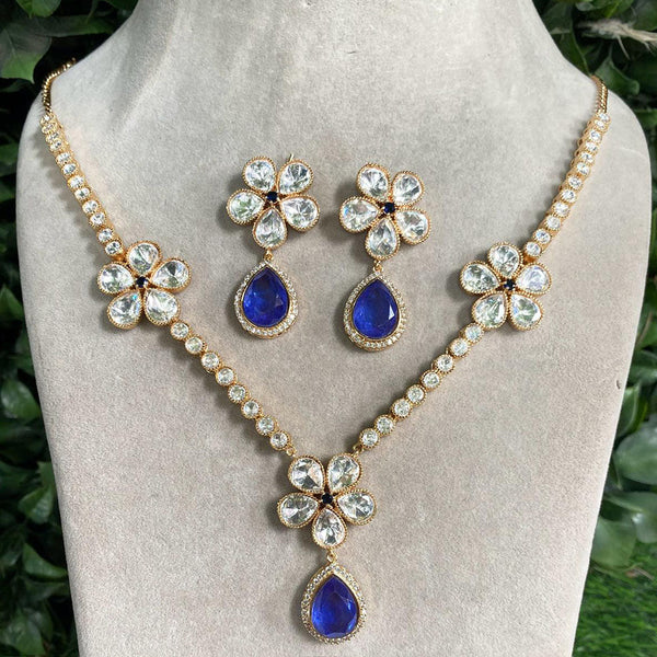 Royal Kundan Jewellery Gold Plated Polki Kundan Necklace Set