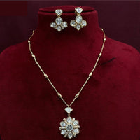 Royal Kundan Jewellery Gold Plated Polki Kundan Chain Pendent Set