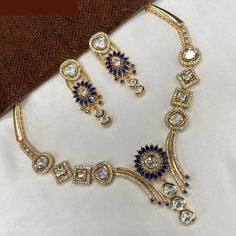 Royal Kundan Jewellery Gold Plated Polki Kundan Necklace Set