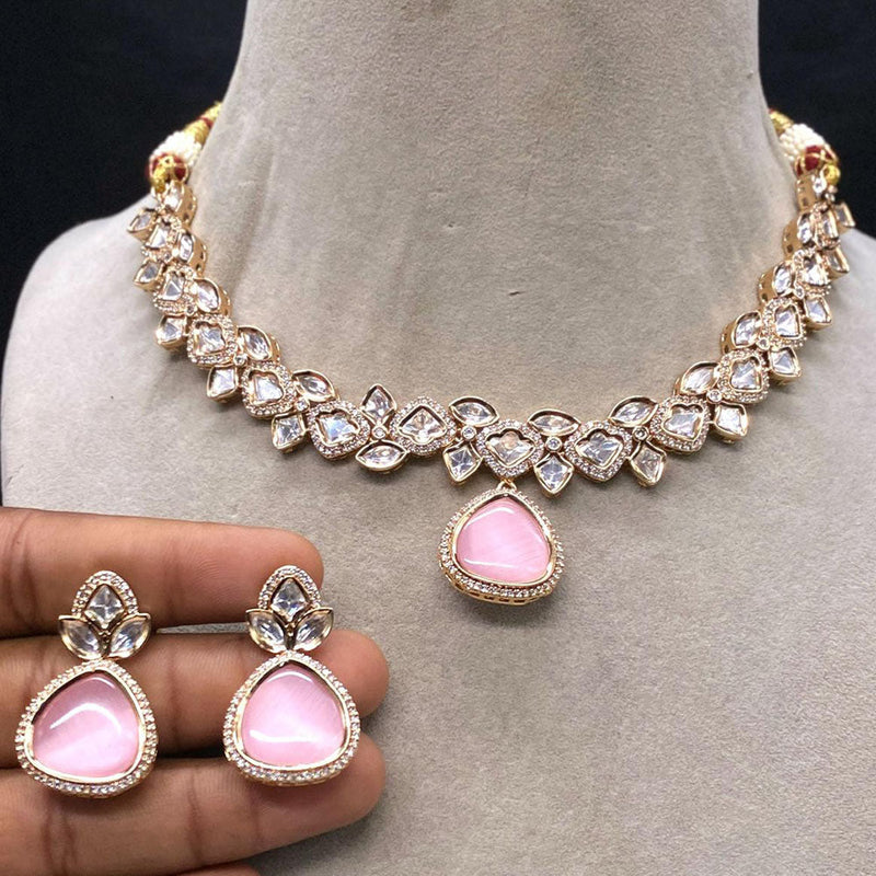 Royal Kundan Jewellery Gold Plated Polki Kundan Necklace Set