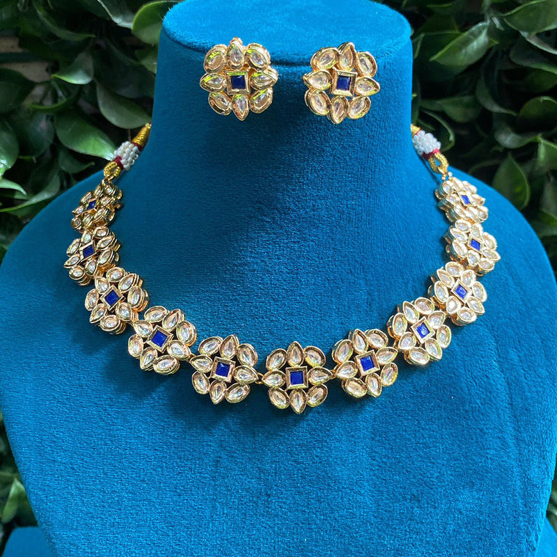 Royal Kundan Jewellery Gold Plated Polki Kundan Necklace Set