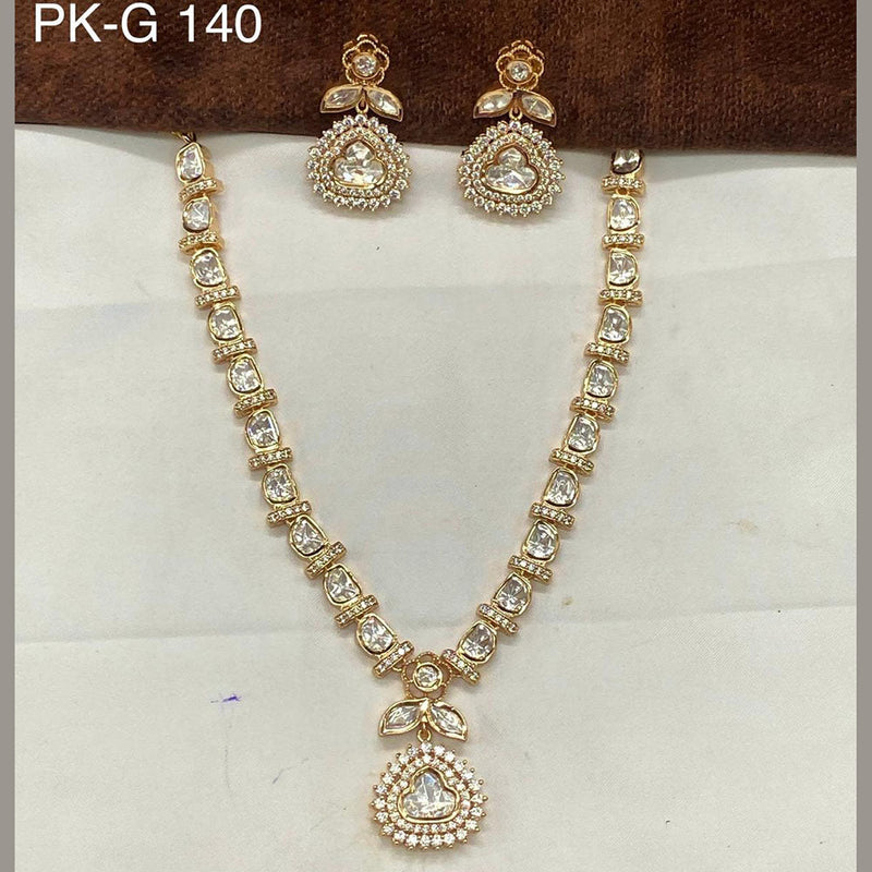 Royal Kundan Jewellery Gold Plated Polki Kundan Necklace Set