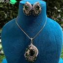 Royal Kundan Jewellery Gold Plated Crystal Stone Chain Pendent Set