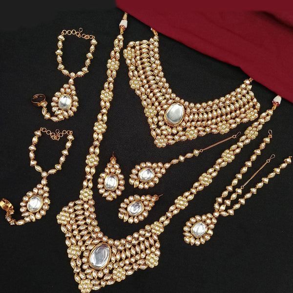 Royal Kundan Jewellery Gold Plated Kundan Stone Bridal Set