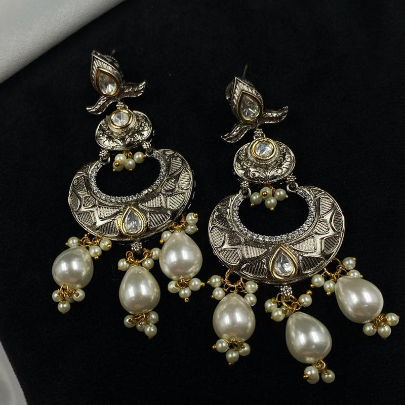 Royal Kundan Jewellery Polki Kundan And Pearls Dangler Earrings