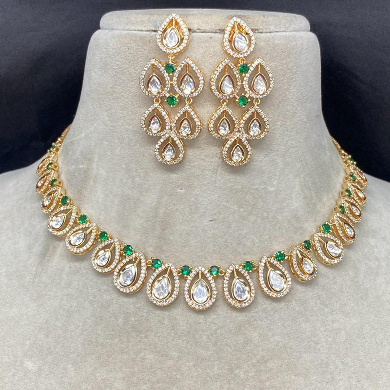 Royal Kundan Jewellery Gold Plated Polki Kundan Necklace Set