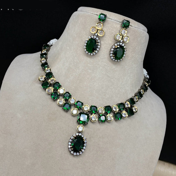 Royal Kundan Jewellery American Diamond Necklace Set