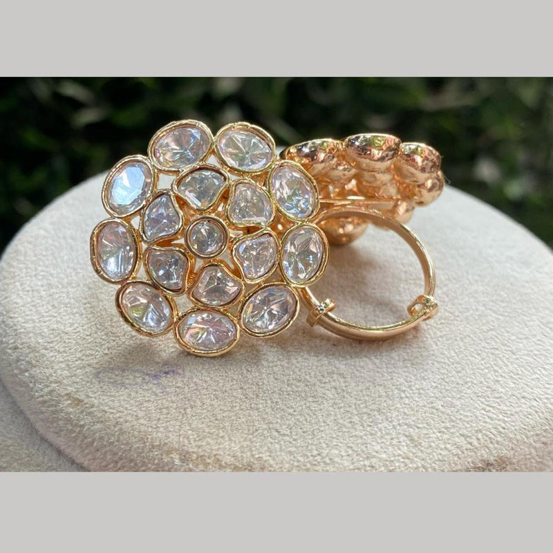 Royal Kundan Jewellery Gold Plated Crystal Stone Finger Ring