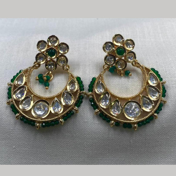 Royal Kundan Jewellery Gold Plated Crystal Stone Dangler Earrings